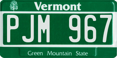 VT license plate PJM967