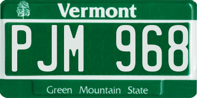 VT license plate PJM968