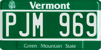 VT license plate PJM969