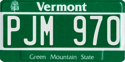 VT license plate PJM970