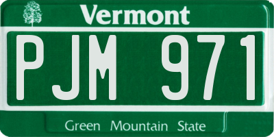 VT license plate PJM971