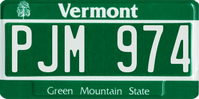 VT license plate PJM974