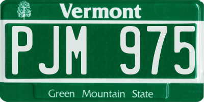 VT license plate PJM975