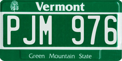 VT license plate PJM976