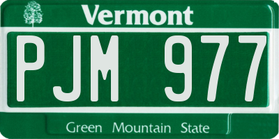 VT license plate PJM977