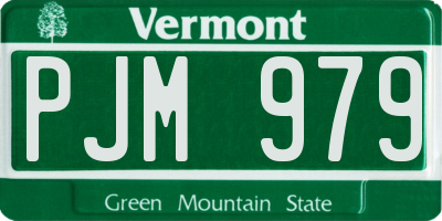 VT license plate PJM979