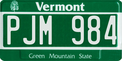 VT license plate PJM984