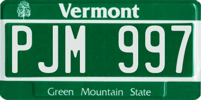 VT license plate PJM997