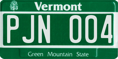 VT license plate PJN004