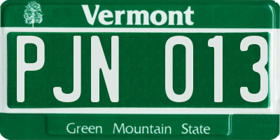 VT license plate PJN013