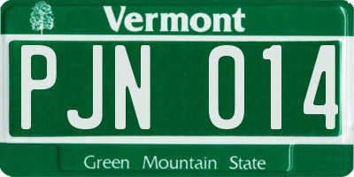VT license plate PJN014