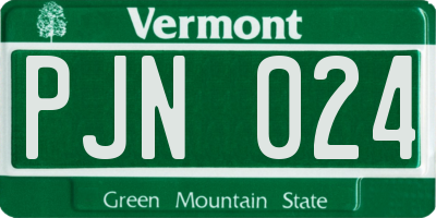 VT license plate PJN024