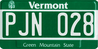 VT license plate PJN028