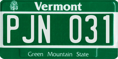 VT license plate PJN031