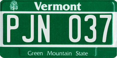 VT license plate PJN037