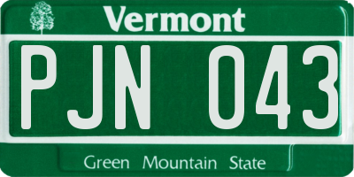 VT license plate PJN043