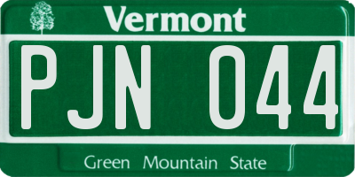 VT license plate PJN044