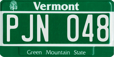 VT license plate PJN048