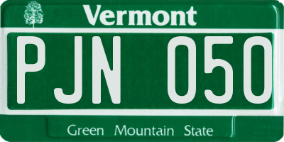 VT license plate PJN050