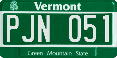 VT license plate PJN051