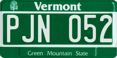 VT license plate PJN052
