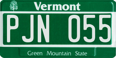 VT license plate PJN055