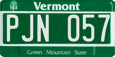 VT license plate PJN057
