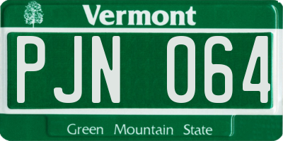 VT license plate PJN064