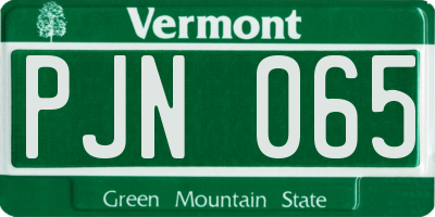 VT license plate PJN065