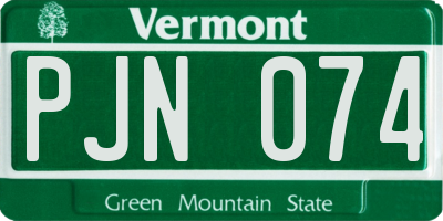 VT license plate PJN074