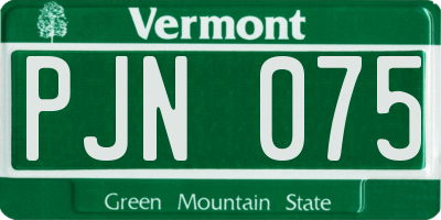VT license plate PJN075