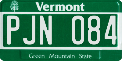 VT license plate PJN084
