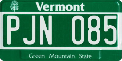 VT license plate PJN085