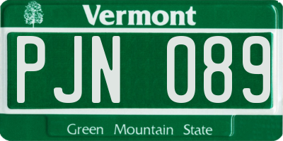 VT license plate PJN089