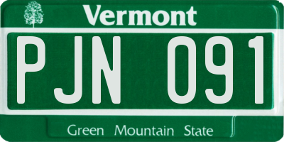 VT license plate PJN091