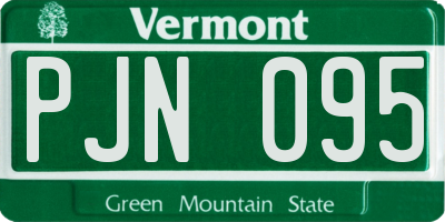 VT license plate PJN095
