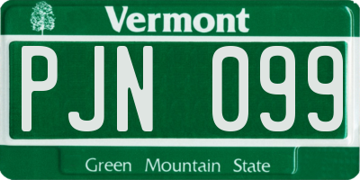 VT license plate PJN099