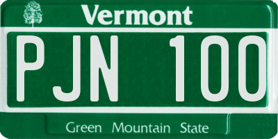 VT license plate PJN100