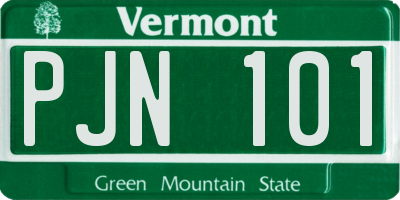 VT license plate PJN101