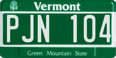 VT license plate PJN104