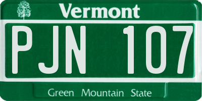 VT license plate PJN107