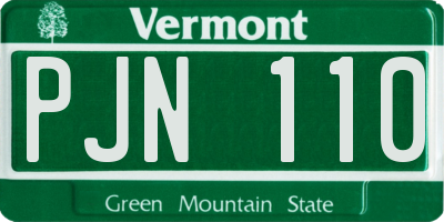 VT license plate PJN110