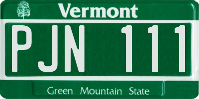 VT license plate PJN111