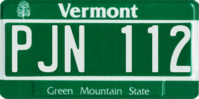 VT license plate PJN112