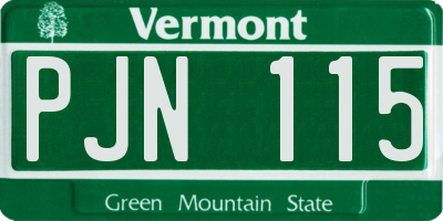 VT license plate PJN115