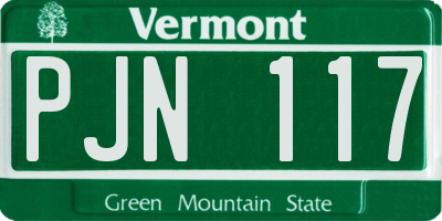 VT license plate PJN117