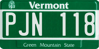 VT license plate PJN118