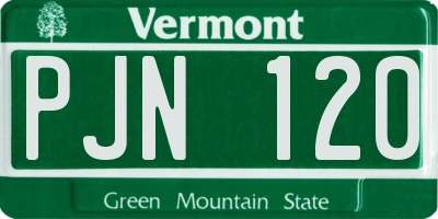 VT license plate PJN120
