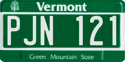 VT license plate PJN121