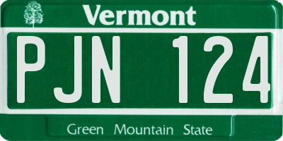 VT license plate PJN124